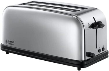 Тостер Russell Hobbs Victory на 4 тости, нержавіюча сталь, широкі відсіки, підставка для булочок, 6 режимів підсмажування, розморожування та підігрів, модель 23520-56
