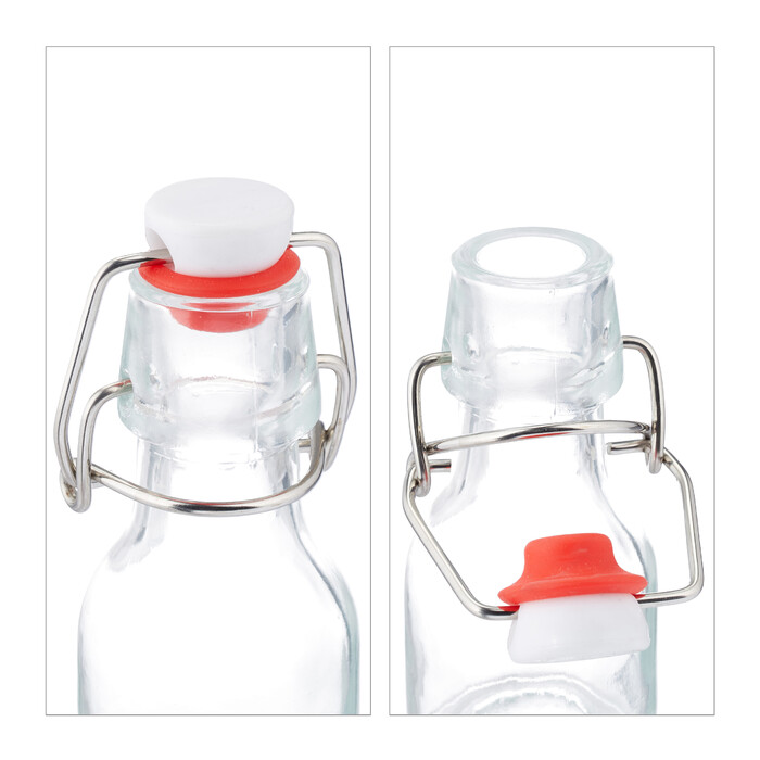 Set of Small Bottles with Flip-Top Caps