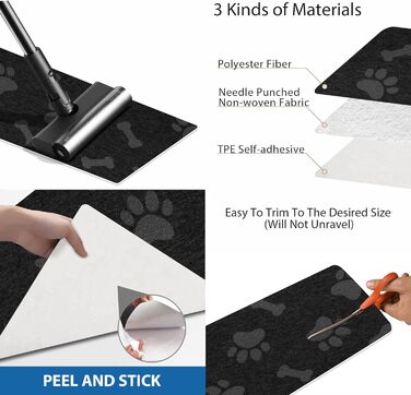 GOYLSER Non-Slip Wooden Stair Treads - Felt Self-Adhesive Stair Mats - 15 Piece Set (76x20cm)