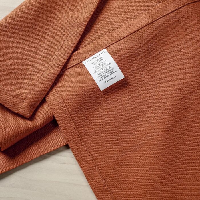 Cloth napkins, cotton linen, 18 x 18 inches, soft, durable, washable, ideal for farmhouse party, spring, summer, Easter, perfect tablecloth for everyday use, rust color, 12 pieces