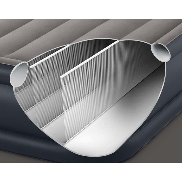 Надувний матрац Intex 64126 Essential Rest Dura-Beam Plus Queen сірий 230V - двоспальний матрац для дому та відпочинку