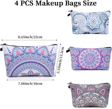 Косметичка для подорожей Czemo 4 шт. з тканини, водонепроникна, з монетницею, для жінок
