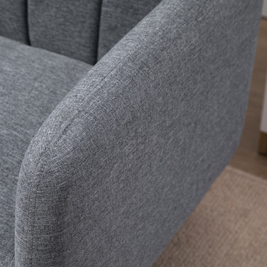 HOMCOM Sleeper Sofa, Convertible Sofa for 2 People, Sofa Bed with Sleeping Function, Linen-like Polyester, Rubber Wood, Grey, 173x75x73cm | Aosom