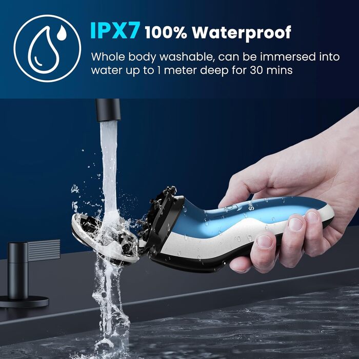 Електричний чоловічий бритва SweetLF SWS7105 з тримером, кейсом, IPX7, LED дисплеєм & для мокрого/сухого гоління