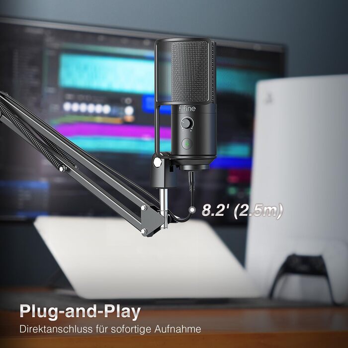 Мікрофон FIFINE T669PRO1: Комплект з кріпленням на штатив, для запису вокалу, подкастів та стрімінгу
