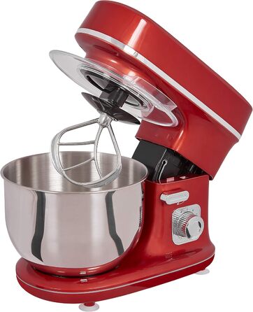 Кухонна машина GUTFELS KM 8102 roi | 1200 Вт | 10 швидкостей | 5 л чаша | Насадки: віночок, гак для тіста, гак для збивання | Червоний колір