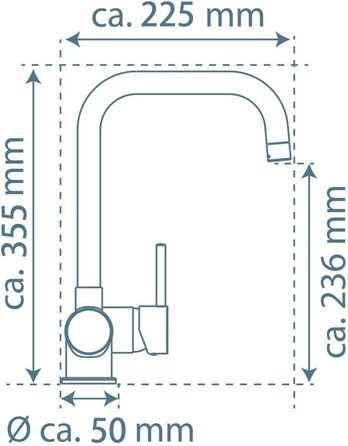 Кран кухонний EISL FUTURA NI182GANI, однолеверний, з високим виливом, чорний колір