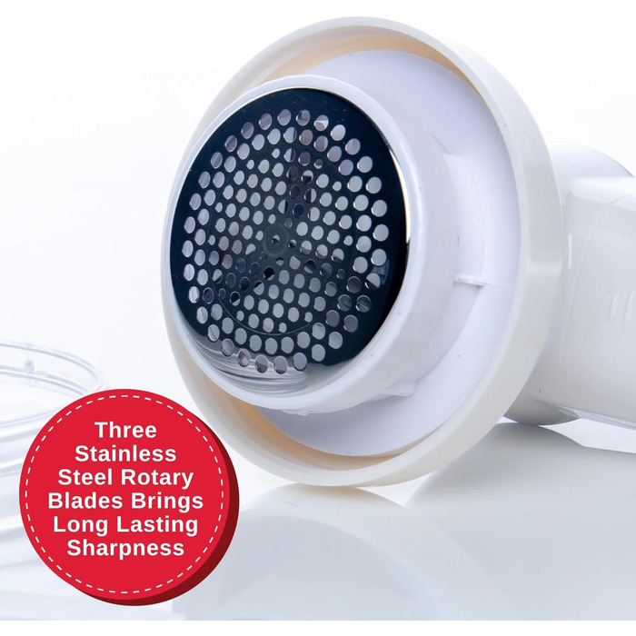 SINGER Компактний видалення ворсу та клубочків, портативний, на батарейках, з 3 лезами з нержавіючої сталі та знімним контейнером для ворсу