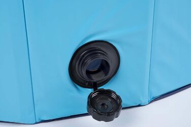 maxxpro Dog Pool - 160 x 30 cm - Suitable for Large Dog Breeds - Foldable - Non-Slip Bottom - with Drain Valve - Blue