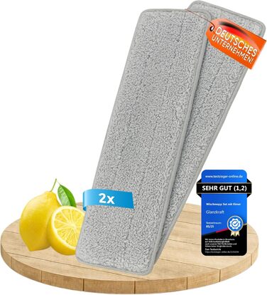 Набір для миття підлоги Wischmopp з відром – моп з 2-камерною системою та функцією накачування – гігієнічний набір для прибирання – 2,5 л – білий