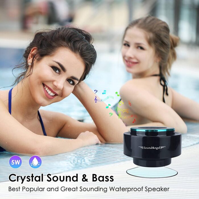 Xleader Shower Bluetooth Speaker Small Music Box, Waterproof Bluetooth Speaker with Suction Cup, Shower Speaker Electronics Gifts Music Box for Girls Boys Men Women
