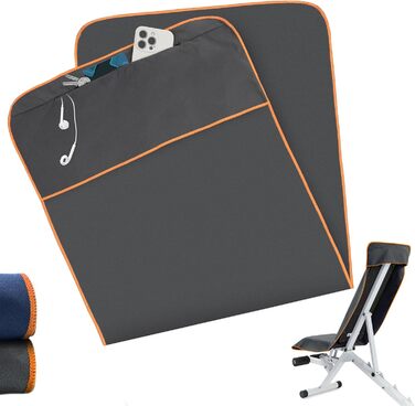 Рушник для фітнесу з кишенею, мікрофібра, 120x50 см, спортивний рушник для залу, подорожей, сірого кольору