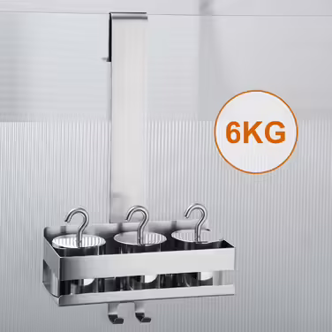 Cooeco Shower Shelf for Hanging - No-Drill Shower Shelf Stainless Steel Hanging Shower Caddy for Glass Shower Enclosure without Drilling, Shower Shelf Shampoo Holder with Hooks for Frameless Glass Shower Door