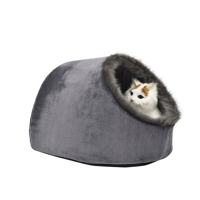 Кішка, маленький собака, зручне ліжко, лежанка-іглу для домашніх тварин, килимок, що можна прати, сірого кольору