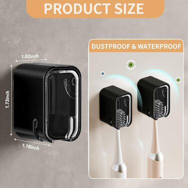 Настінний тримач для зубних щіток, 4 шт. сірий та чорний, для ванної кімнати