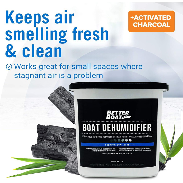 2 Pack Boat Dehumidifiers Moisture Absorbers & Odor Remover for Musty Damp Smell | Basement Closet, Home, RV, or Boat