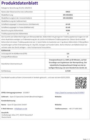 Портативний кондиціонер DREO 10000 BTU з охолодженням без дренажу, керуванням через додаток/голос/пульт, таймером 24 год та функцією вентилятора та осушувача повітря, AC515S