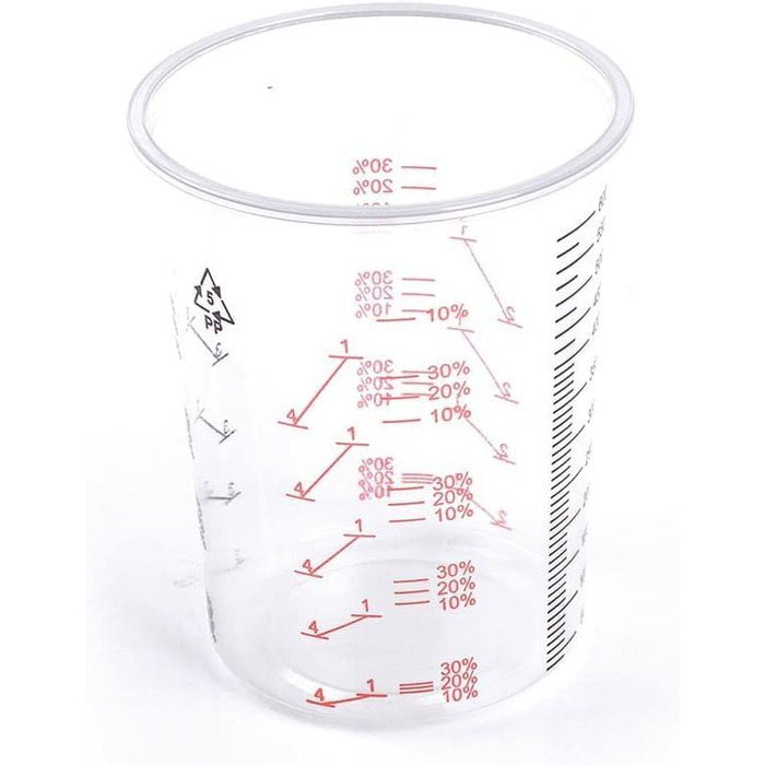 50x Mixing Cups Plastic Cups Measuring Cups | 650ml | Color, Epoxy, Polyester with Scale and Mixing Ratio