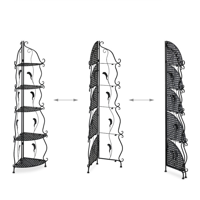 Metal Corner Shelf with 5 Tiers