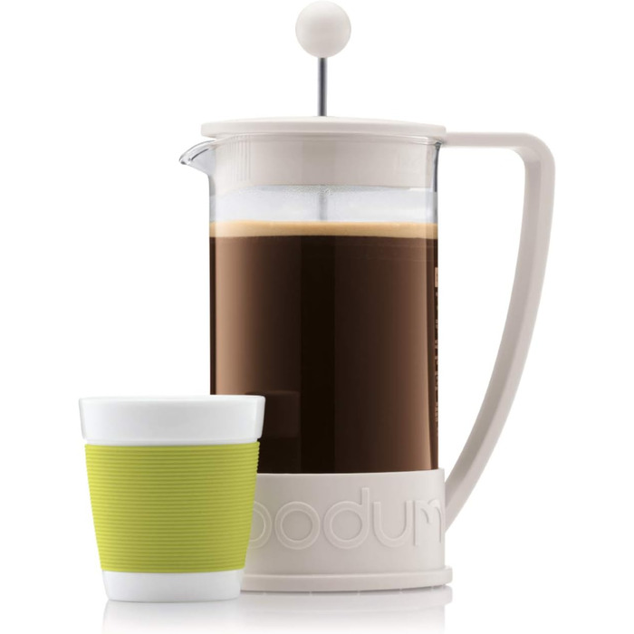 Френч-прес Bodum BRAZIL 1 л, сталевий фільтр, кремовий, 3 чашки