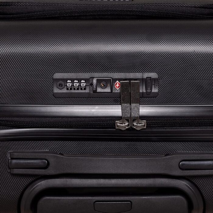 Чемодан ручної поклажі PackPro T20 (56x37x22 см) з ABS пластику, TSA-замком та 4 колесами. Чорний, з внутрішніми відділеннями та світлом. Міцний, надійний.