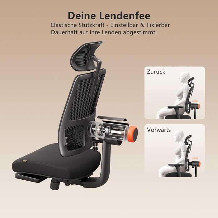 Офісне крісло Newtral MAGICH-BP з підніжкою: ергономічне, з підголівником та підлокітниками