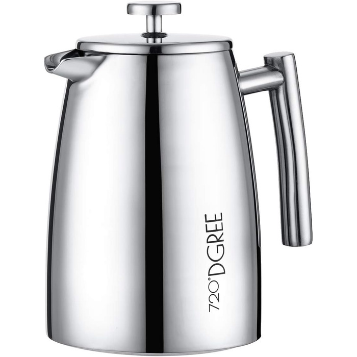 Френч-прес 720°DGREE Sunrise 1 л з нержавіючої сталі, BPA-free, прес-фільтр для кави, елегантна кавоварка на 4-8 чашок