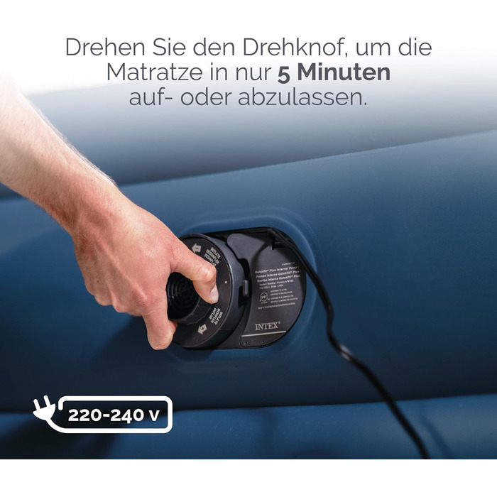 Надувний матрац Intex Silky Bed для двоспального ліжка з підголівником, 229 x 152 x 79 см, з вбудованим електричним насосом (нова версія)