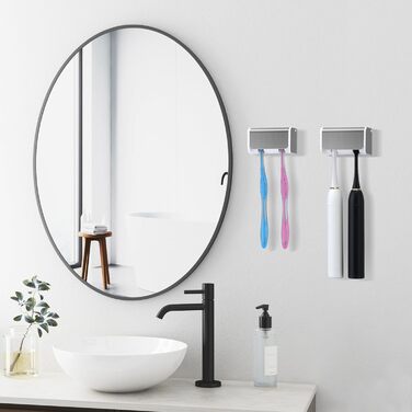 Електрична зубна щітка для дітей з тримачем на стіну без свердління для сім'ї (Brushed Silver)