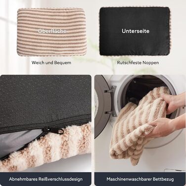 Крісло-лежанка для собак середніх порід, м'яке, знімне, нековзне, 74x53x8 см, коричневе