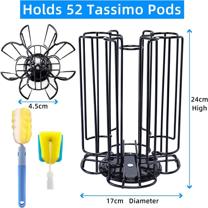 Тримач для капсул кави TegoVE сумісний з Tassimo, на 52 капсули, чорний