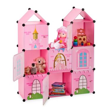 Relaxdays Castle-Themed Shelving Unit for Children's Room