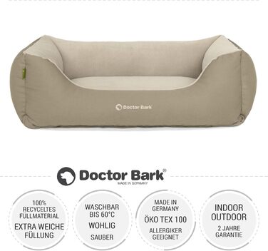 Крісло-ліжко для собак Doctor Bark - GreenLabel (S, 74x55 см) - м'яке, зручне, зелено-коричневе