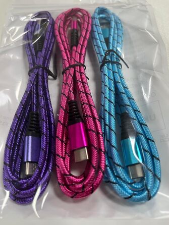 Кабель USB Type-C, 3 шт. [3M+2M+1M] для Samsung, Huawei, Xiaomi. Швидка зарядка, передача даних, нейлон