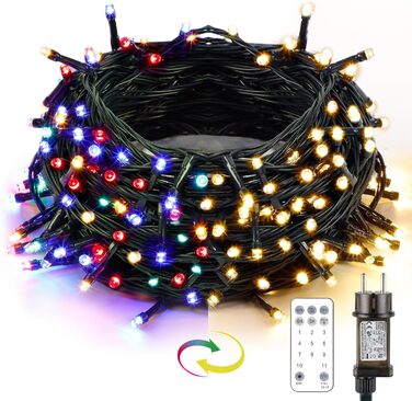 Льорочка MAGGIFT з 200 LED для прикраси дому та саду. Вологостійка гірлянда з таймером, диммуванням та пультом, 30 метрів, тепле біле світло