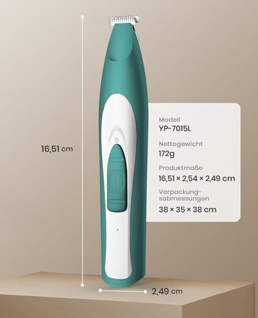 Триммер для собак Oneisall з LED-підсвічуванням: для лап, очей, вух, обличчя. Безшумний, акумуляторний.