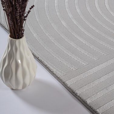 Килим Knight Luxuriöser Wohnzimmerteppich: Елегантний килим для вітальні з коротким м'яким ворсом, 3D-ефект, сірий, 80 x 150 см