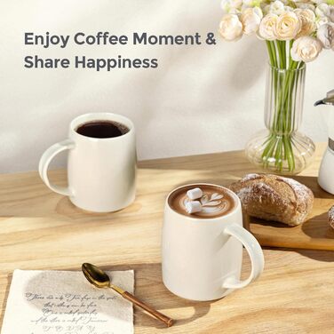 Набір келихів для кави GBHOME 4 шт., 500 мл, кераміка, градієнтний колір, для лате, чаю, пива, гарячого шоколаду, безпечно мити в посудомийній машині та використовувати в мікрохвильовці