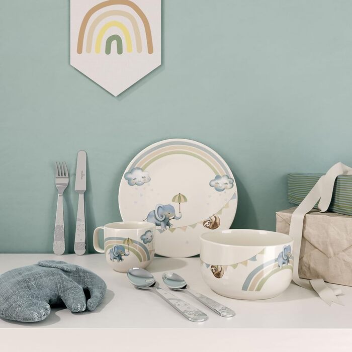 Дитячий набір столових приборів Villeroy & Boch Boho Kids, 4 шт., нержавіюча сталь, сріблястий/платиновий, для миття в посудомийній машині