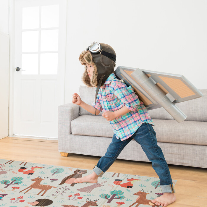 Relaxdays Foldable Play Mat with Forest Animals