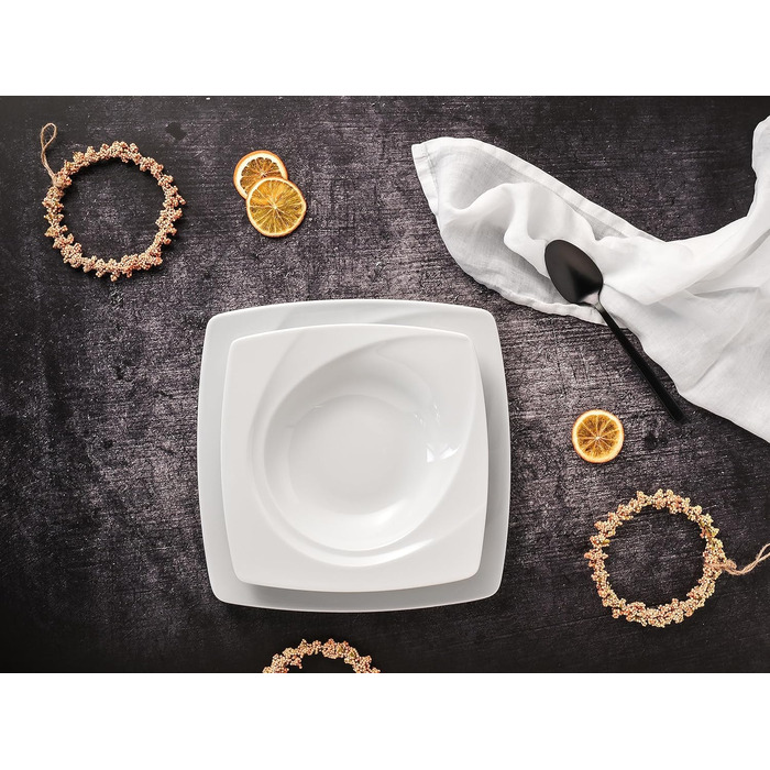 CreaTable Серія Celebration: 12-частинний сервіз для 6 осіб з порцеляни, Made in Europe