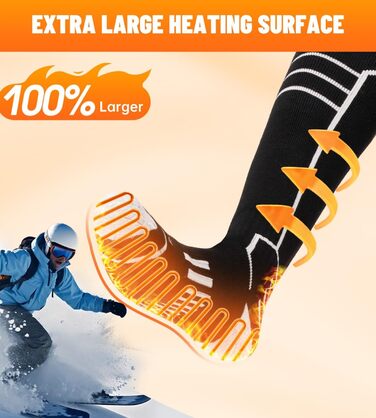 Обогревні шкарпетки з мериносової вовни Freehill для чоловіків та жінок, USB-зарядка, чорні