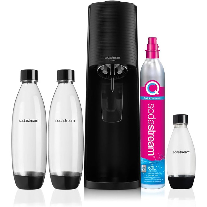SodaStream Terra Black: Набір для газування води (3 шт.) з балончиком Quick Connect, акрил, чорний