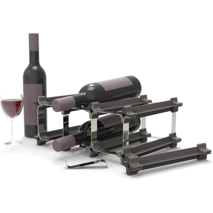 Wine rack, stainless steel, silver, 49.5 x 49.5 cm, 25-unit (50er Large Kit Wine Rack)