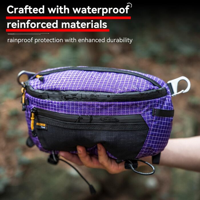 Чоловіча поясна сумка на пояс, чорна, ультралегка, водонепроникна, з нейлону, для спорту, подорожей, прогулянок з собакою