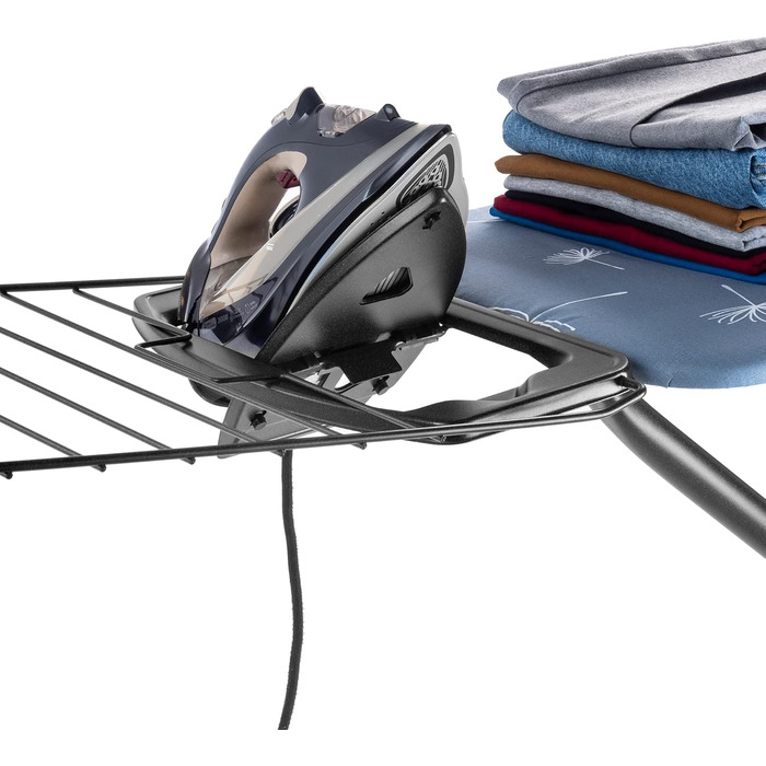 Прасувальна дошка KADAX з висувною полицею, 120x42 см, регульована висота, антиковзні ніжки (Зелений/Темно-синій)