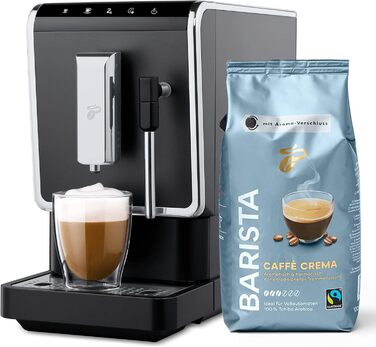 Кавомашина Tchibo Esperto Latte з функцією збивання молока для кави Crema, еспресо і молочних напоїв, антрацит