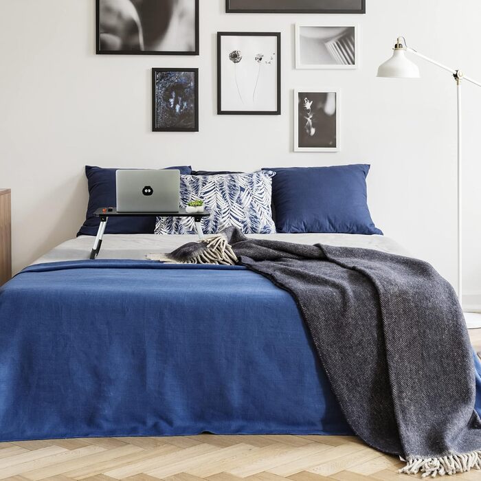 Столик для ноутбука Relaxdays на ліжко/диван, 26 x 63 x 40 см, чорний, з металу та MDF