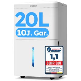 Електричний осушувач повітря Kresico xWolei 20л/24год для приміщень до 50м², з таймером, фільтром та дренажним шлангом