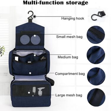 Чоловіча туалетна сумка-органайзер для підвішування, водонепроникна дорожня сумка-органайзер (Блакитна)
